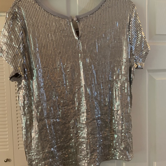 NY & CO METALLIC SEQUIN BLOUSE, Size XL NWT NEVER WORN. - Picture 4 of 5